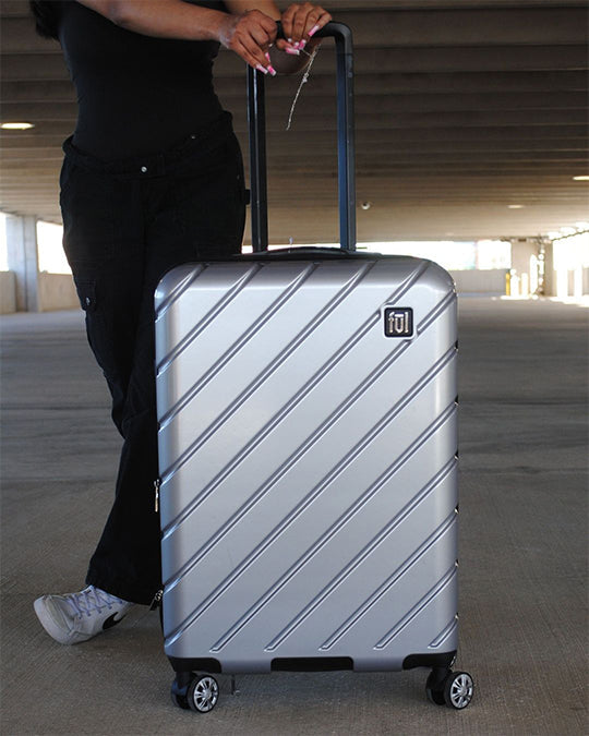 Ful Velocity Collection Silver Hardside Spinner Suitcase 31 inch Checked Luggage