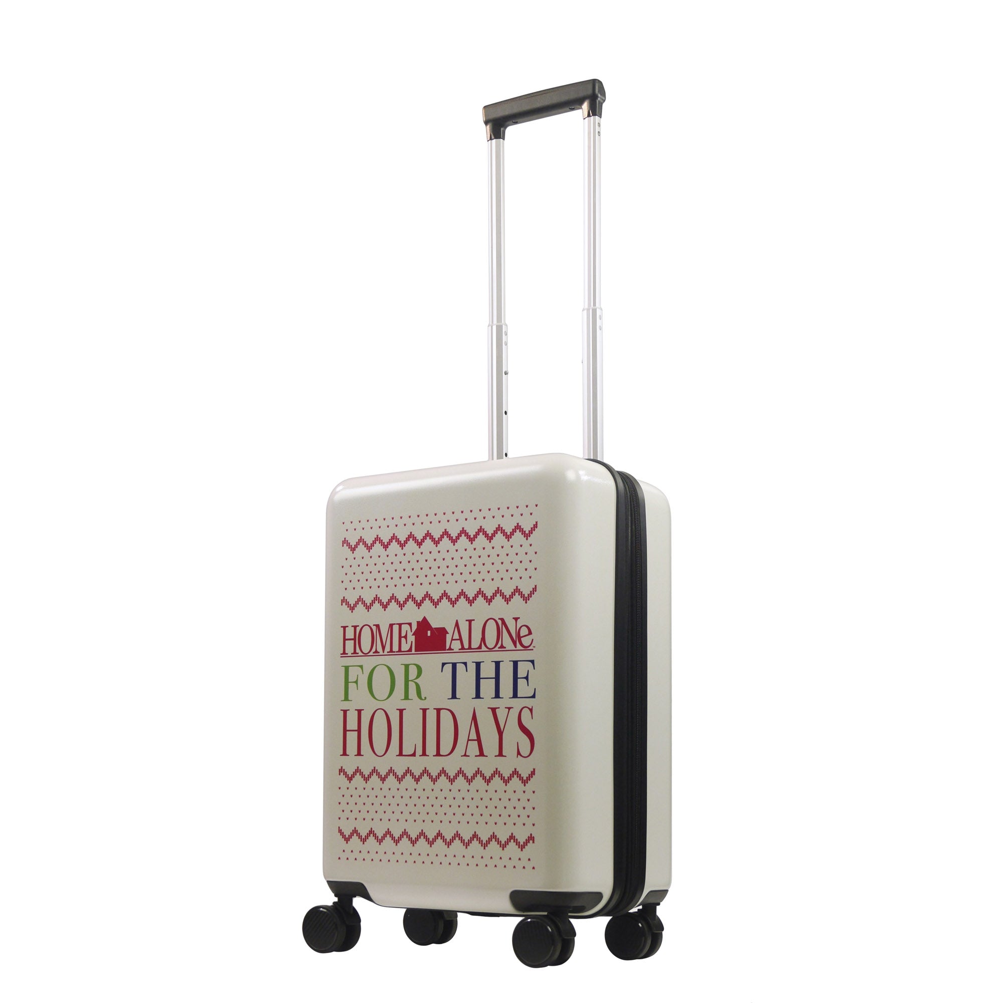 Home Alone Ful 22.5" Carry-On  Home Alone For the Holidays logo White Spinner Suitcase Hard Side Rolling Luggage