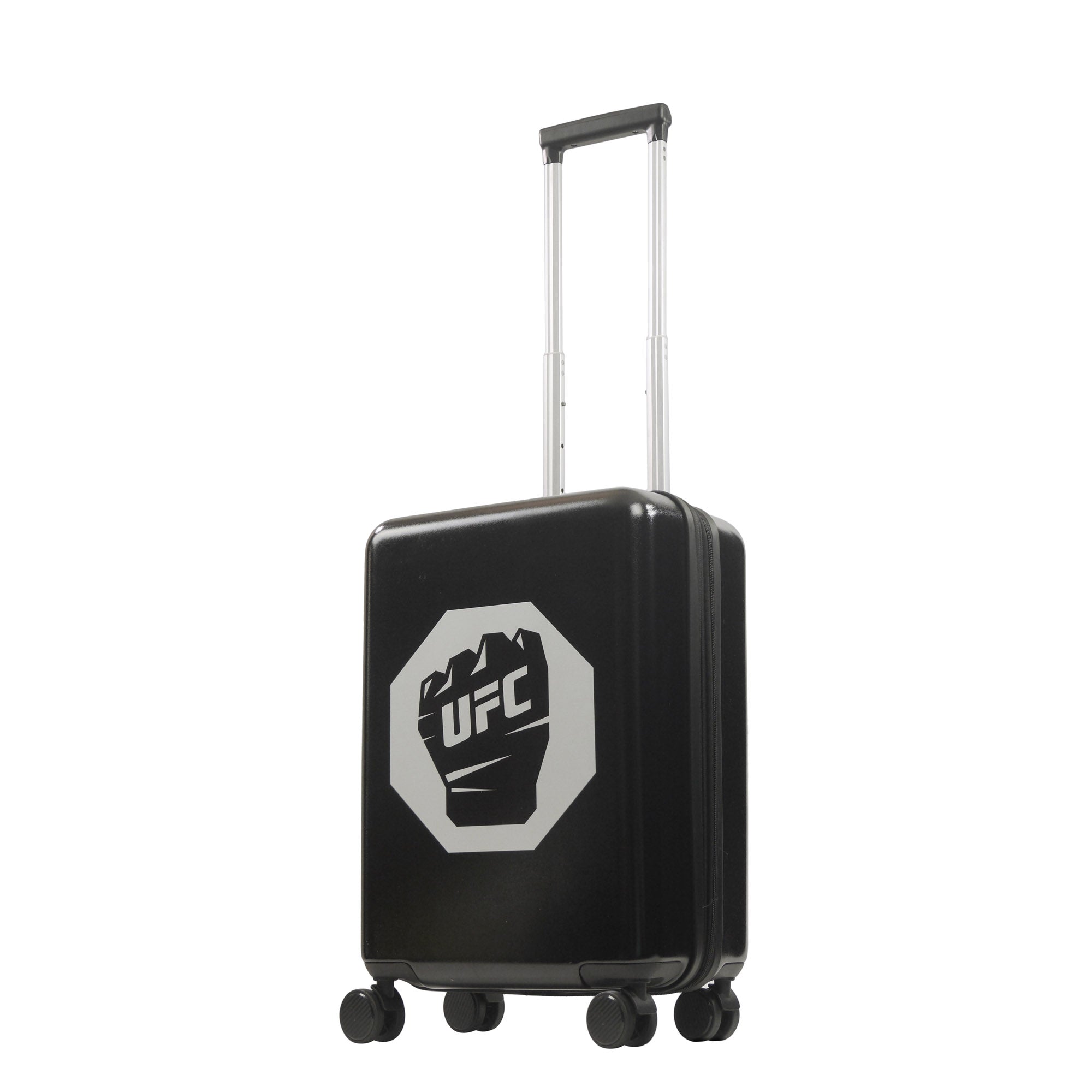 UFC Ful 22.5" Black Carry-On Fist Logo Spinner, Hard side Suitcases Rolling Luggage