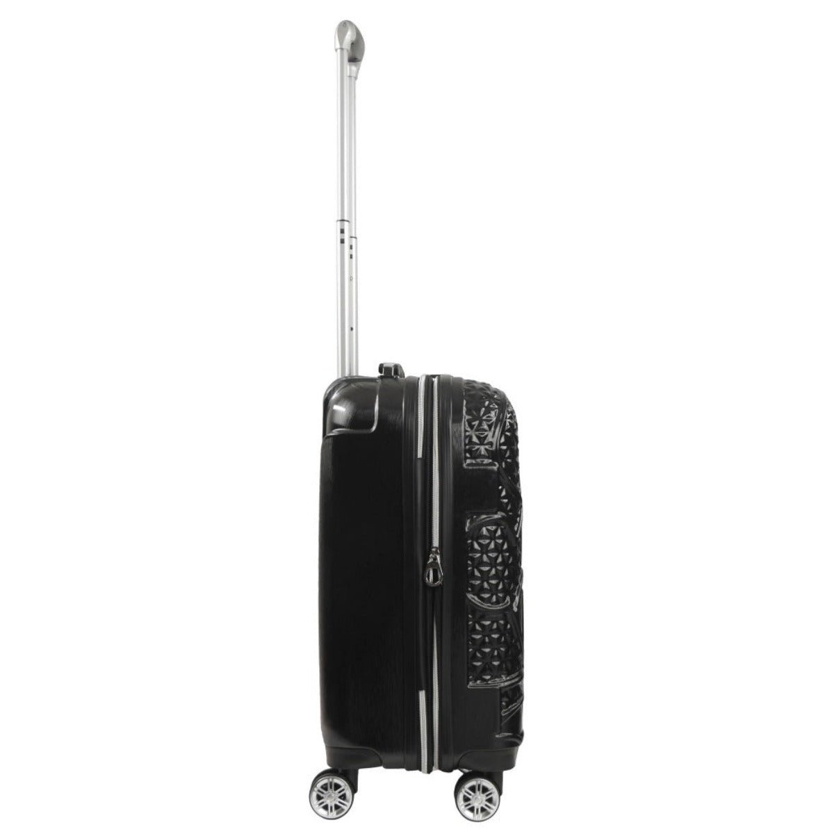 Adult Disney Luggage Mickey Mouse Texture Rolling Hard Sided Carry-on Spinner Suitcase Black 22.5"