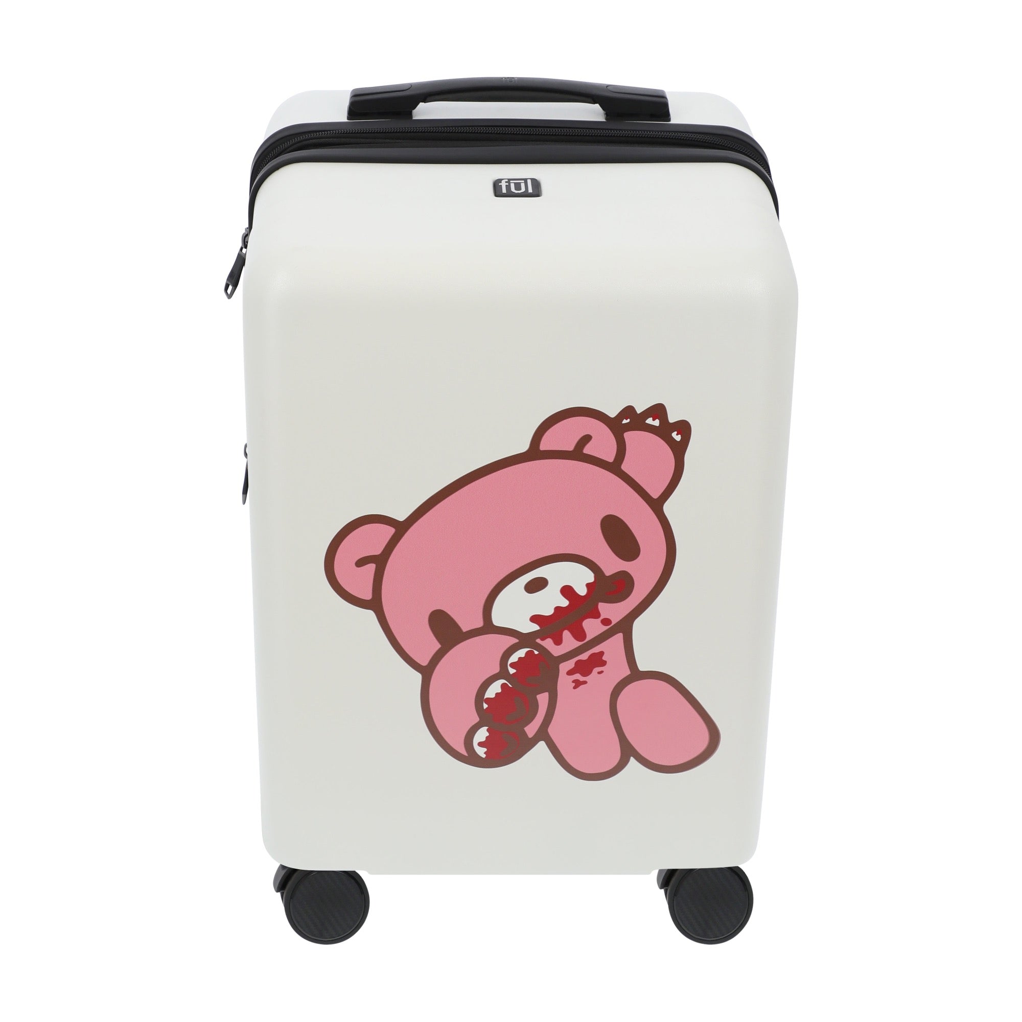 White octas gloomy bear 22.5" carry-on spinner suitcase rolling luggage by Ful