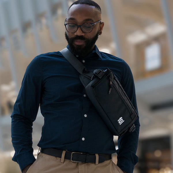 black fanny pack belt waist bag by Ful