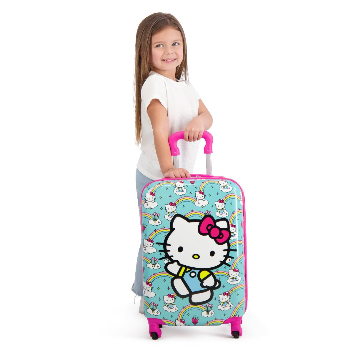Hello Kitty Ful Rainbows 21 inch carry-on spinner suitcase rolling luggage for kids