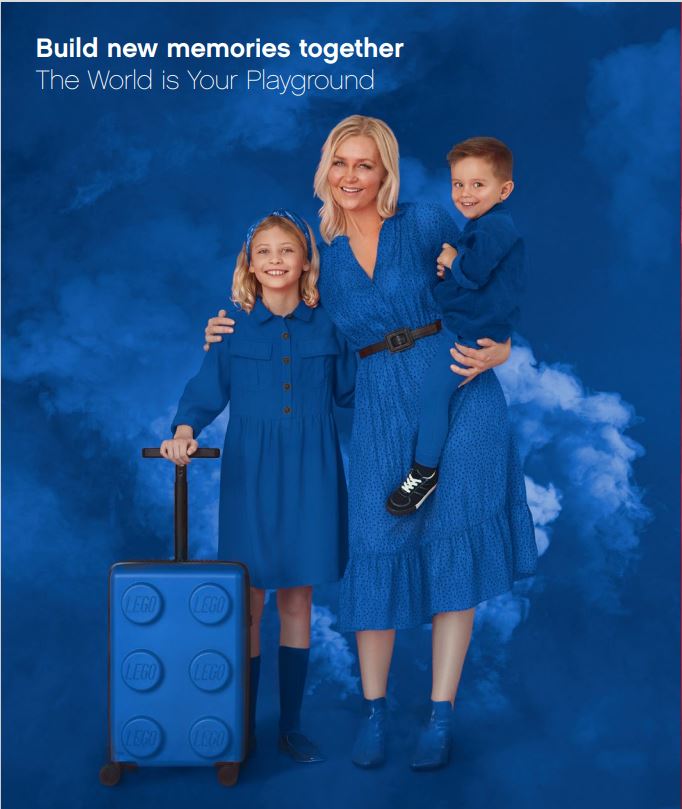 Blue Lego Signature Brick 2X3 Trolley 22" suitcase - best carry-on hardshell rolling luggage