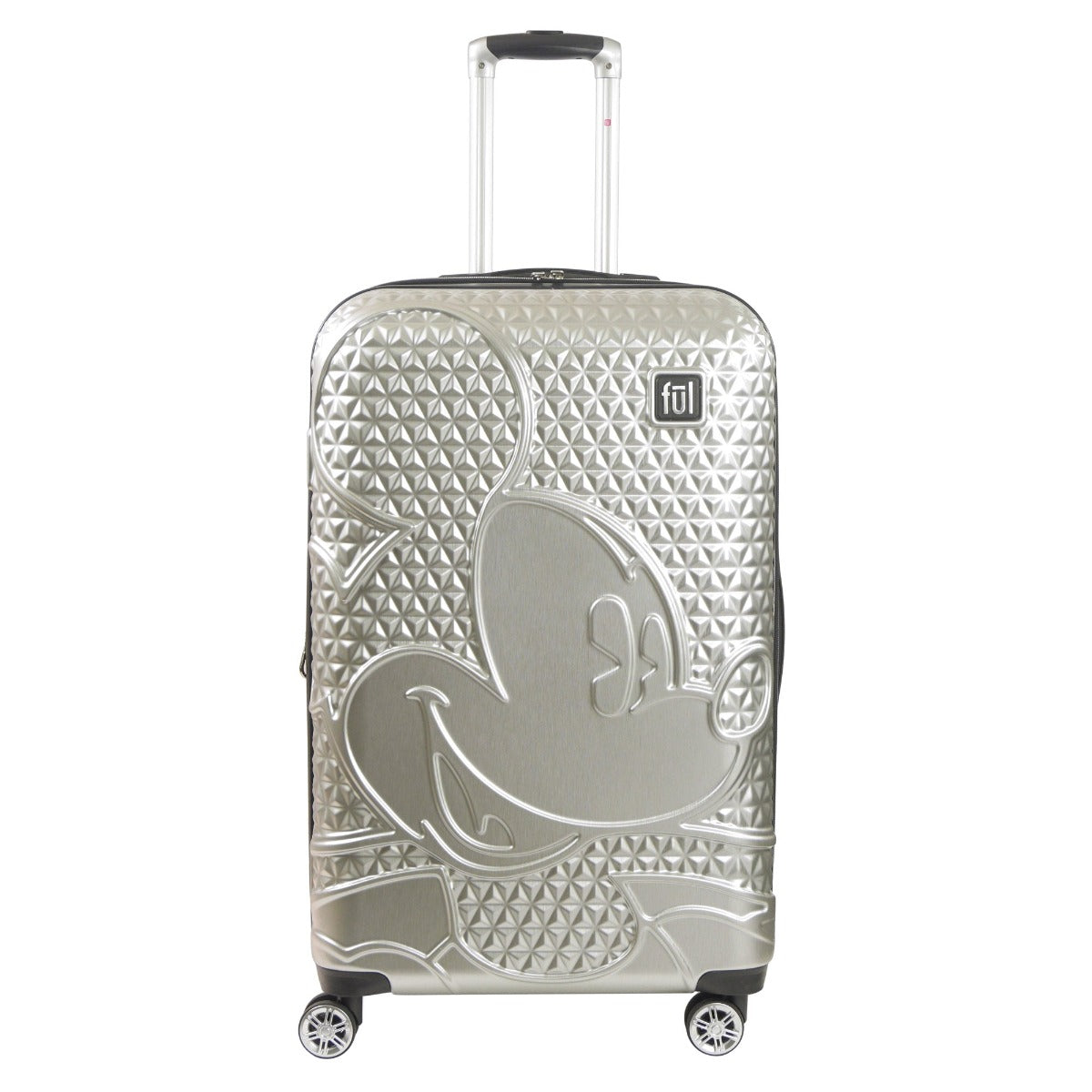 Adult Disney Luggage Mickey Mouse Texture Rolling Hard Sided Silver 30" Suitcase Ful