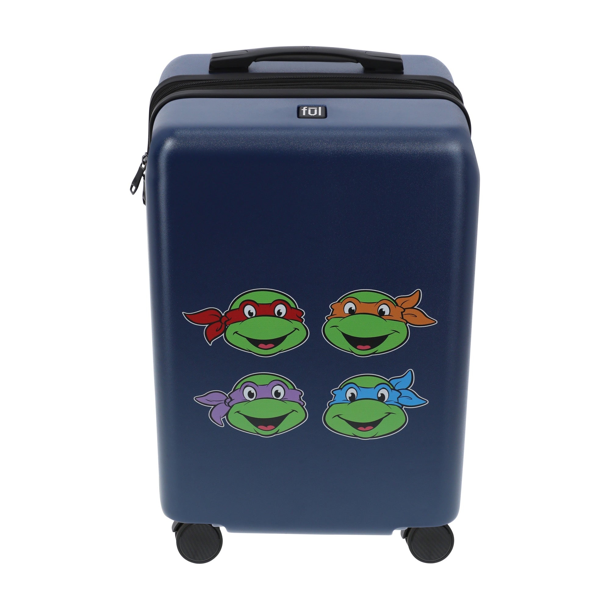 Navy blue paramount TMNT 22.5" carry-on spinner suitcase luggage by Ful