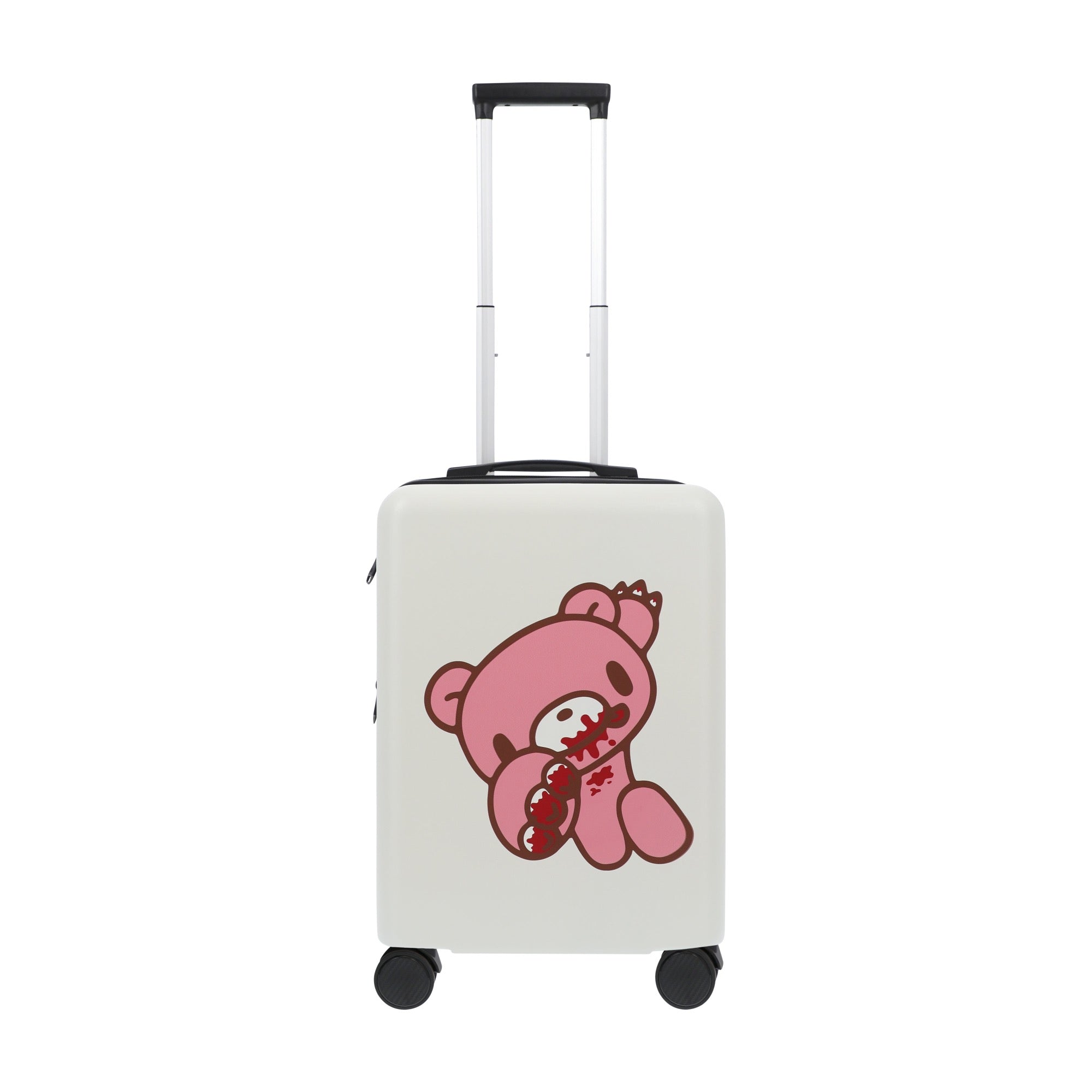 White octas gloomy bear 22.5" carry-on spinner suitcase rolling luggage by Ful