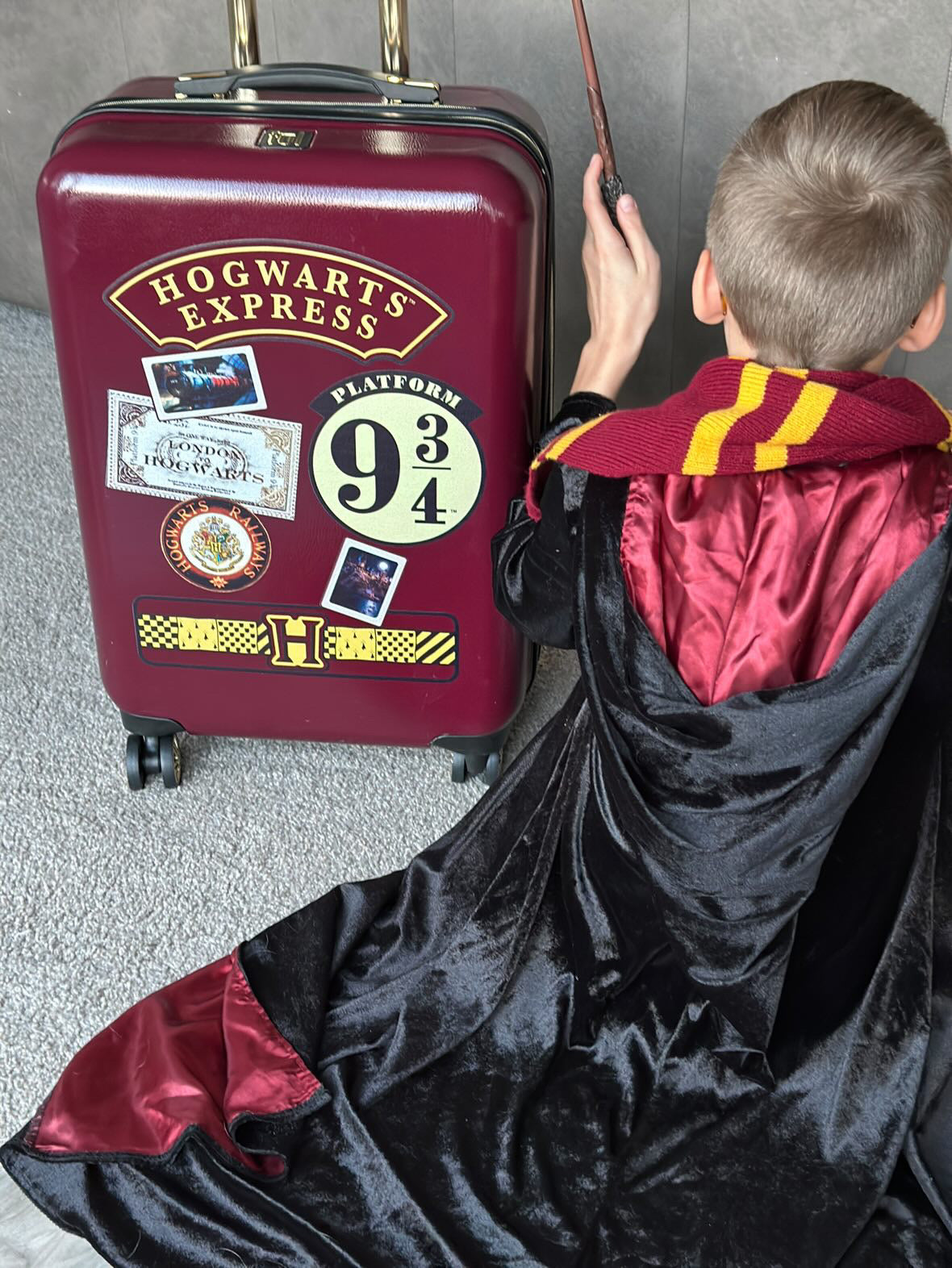 Harry Potter Hogwarts Express 21" Luggage Burgundy Spinner Suitcase-best hard shell luggage for traveling