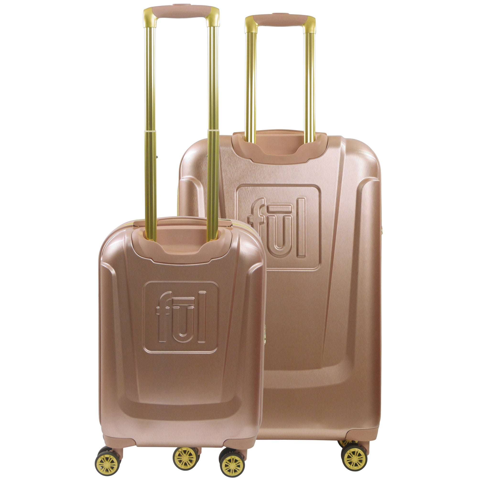 Rose gold Disney Mickey Mouse hard-sided 3 piece rolling luggage set compartment 8 spinner wheels