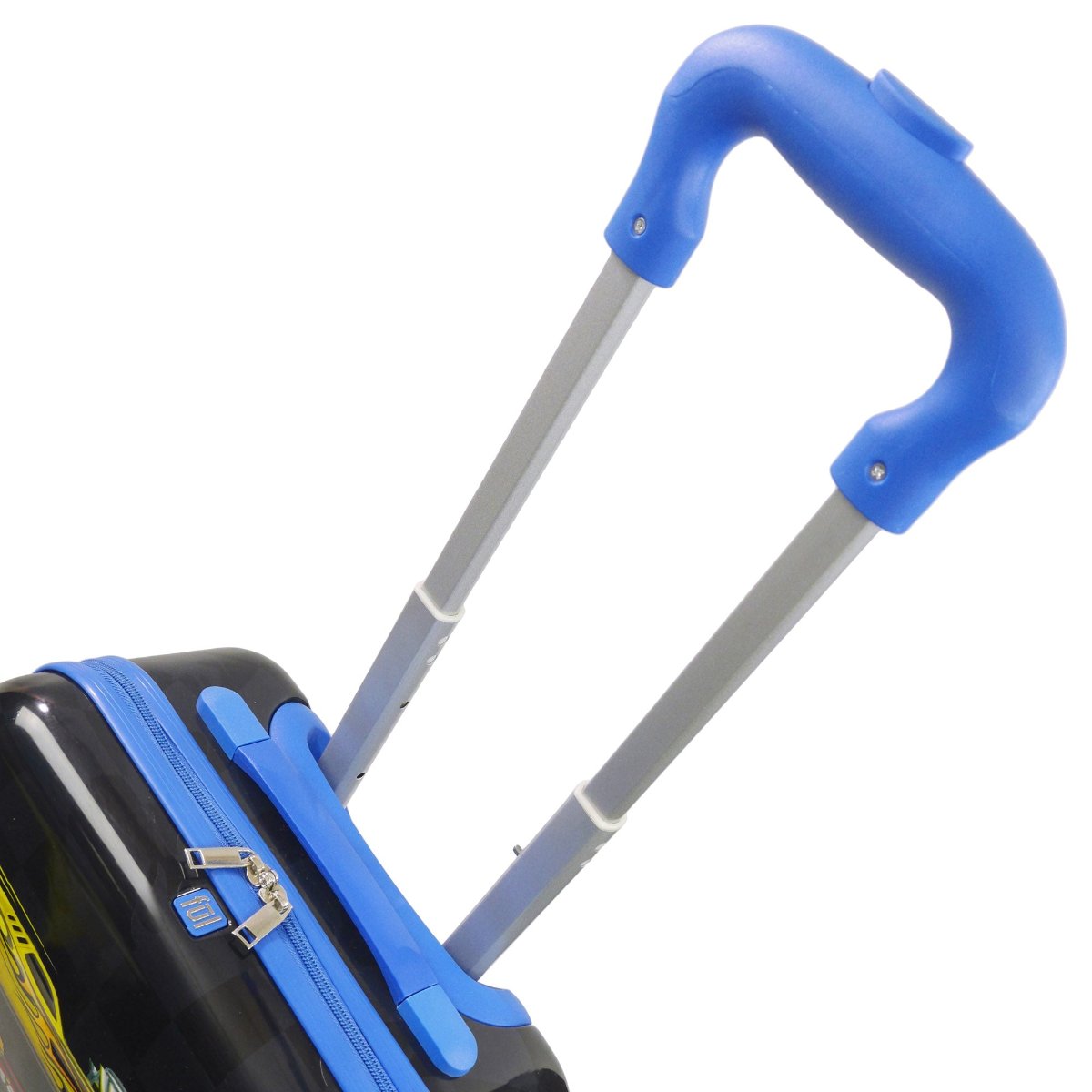 MATTEL Ful Hot Wheels 20.5" Black and Blue Kids Spinner Hard Side Suitcase Rolling Carry-on Luggage