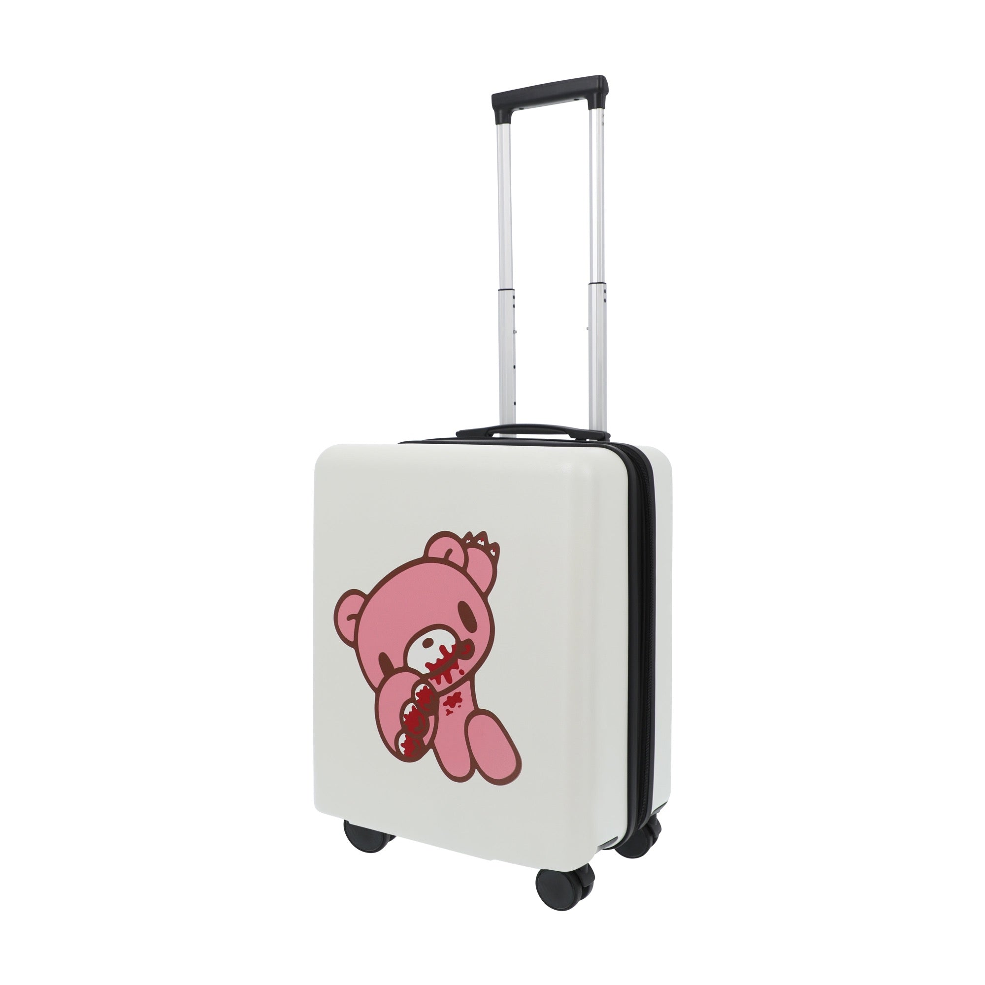 White octas gloomy bear 22.5" carry-on spinner suitcase rolling luggage by Ful