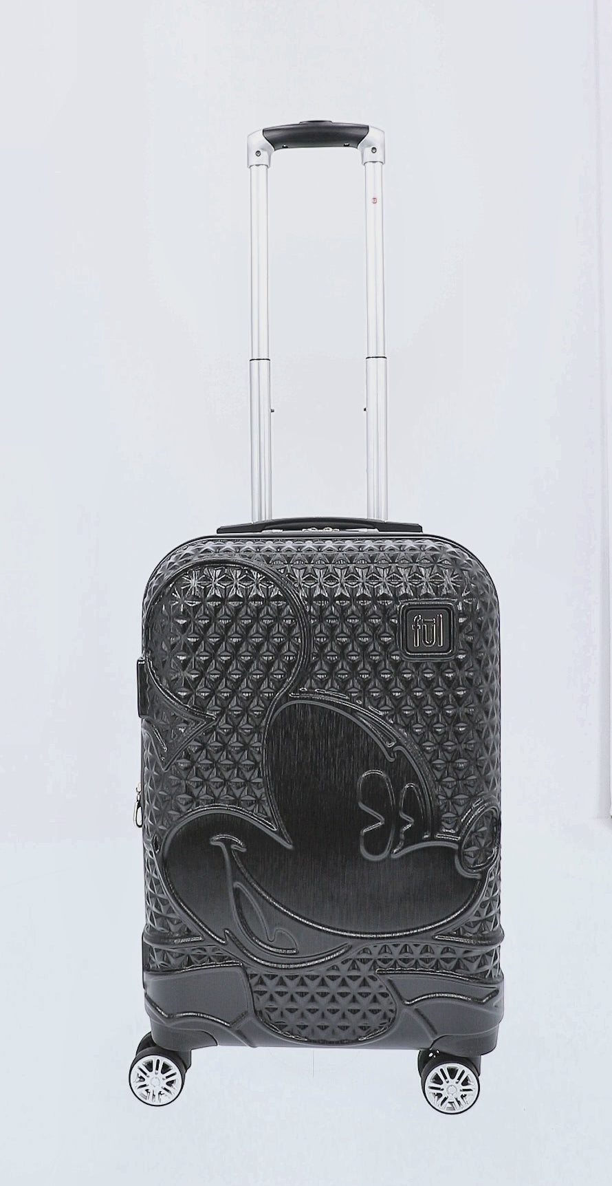 Adult Disney Luggage Mickey Mouse Texture Rolling Carry-on Hard Sided Spinner Black 26" Rolling Suitcase Ful