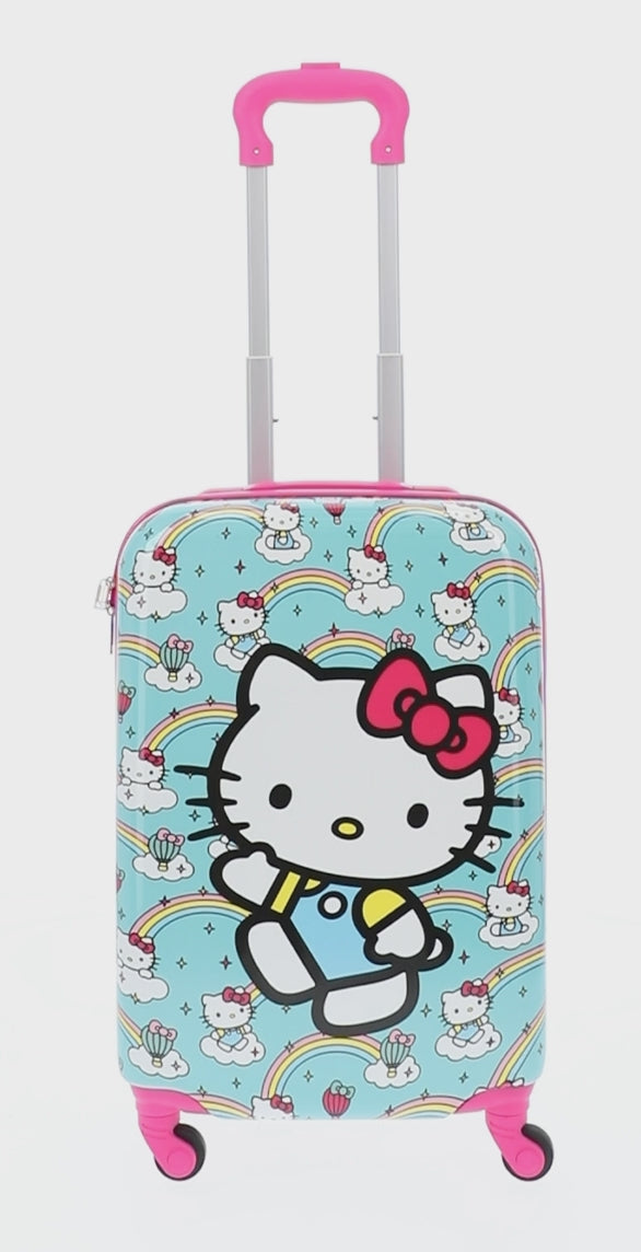 Hello Kitty Ful Rainbows 21 inch carry-on spinner suitcase rolling luggage for kids