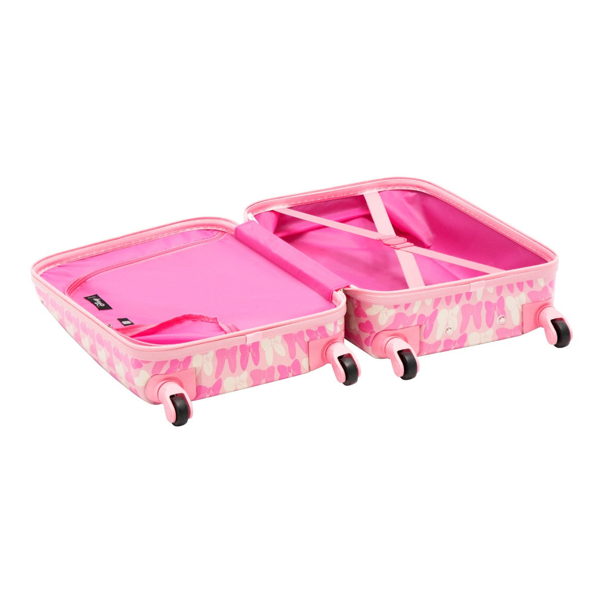 Disney Ful Minnie Mouse Bows Print Hardside Spinner Luggage - Pink 20.5" Carry On Kids Travel Suitcase 