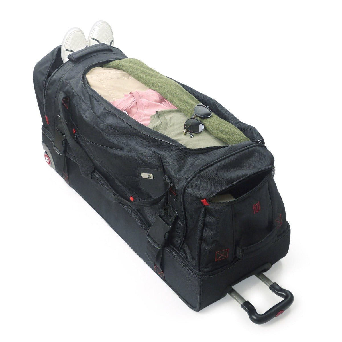 Ful Tour Manager 36-inch oversized wheeled rolling duffle bag with shoe compartment in black