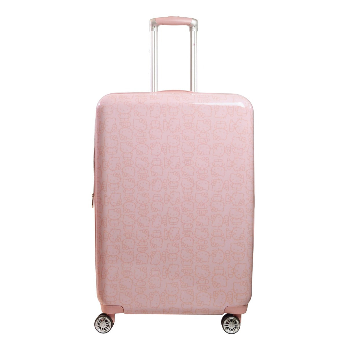 Hello Kitty Pose All Over Print 29.5 inch Hard-Sided Luggage Pink Checked Spinner Suitcase Ful