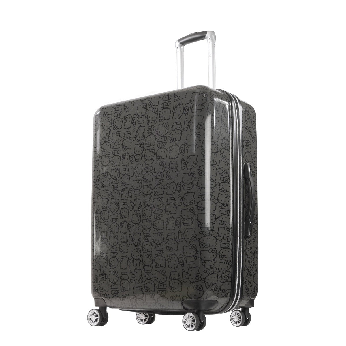 Hello Kitty Pose All Over Print 29.5" Hard-Sided Luggage Black checked spinner suticase