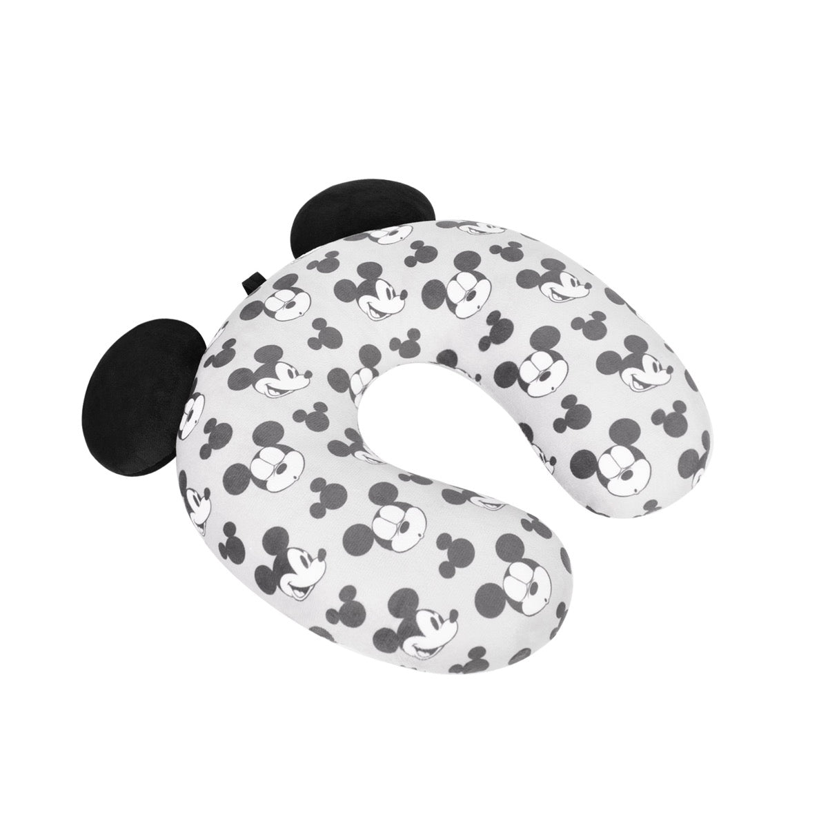 Disney Mickey Mouse faces icons travel neck pillow black grey