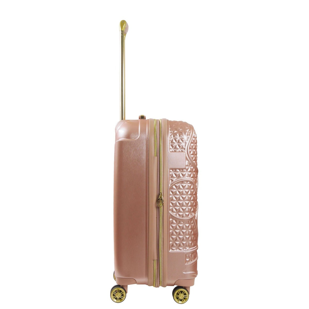 Adult Disney Luggage Mickey Mouse Texture Rolling Hard Sided Rose Gold 26" Suitcase